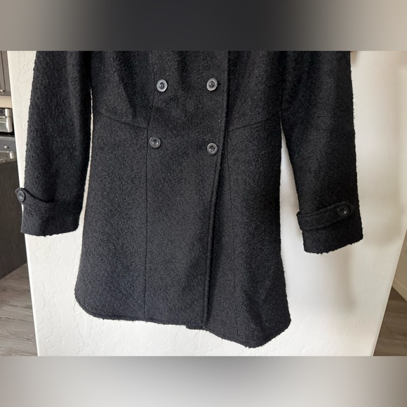 Forever 21|Wool blend black peacoat,tweed style in classic feminine style••Large - Picture 4 of 14